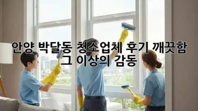 안양 박달동 〇〇청소업체 후기: 깨끗함 그 이상의 감동!