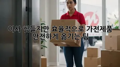 이사, 힘들지만 효율적으로! 가전제품 안전하게 옮기는 팁